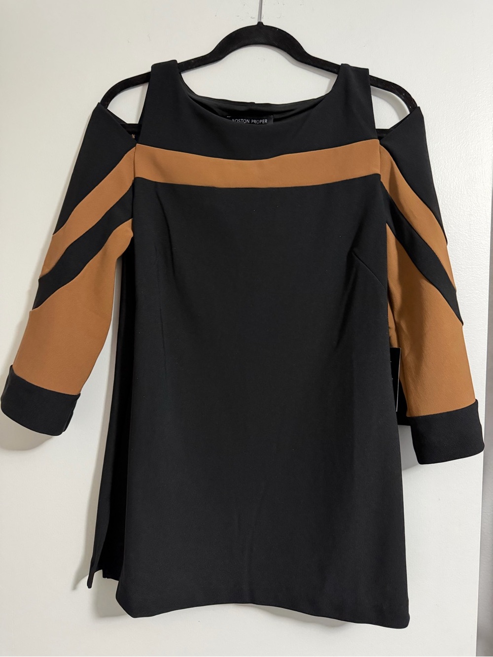 Boston Proper M Cold Shoulder Mini Tunic Dress Side slits NWT
